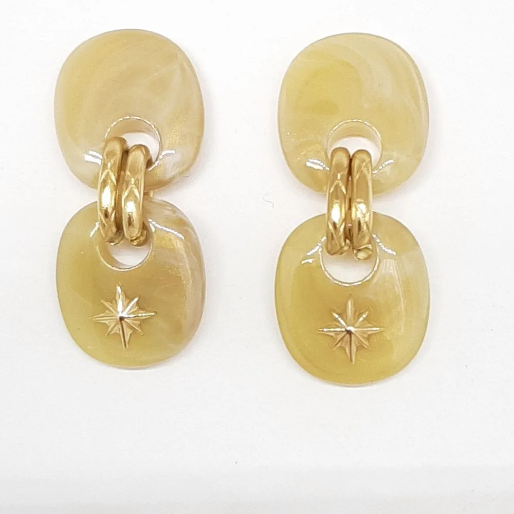 Boucles d'oreilles Régina (jaune/doré)