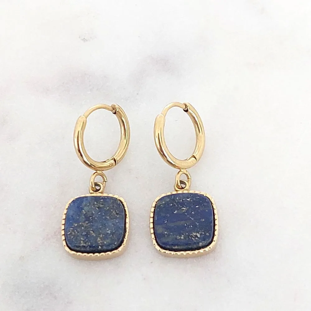 Mini créoles Bohm - Chloefina en lapis lazuli