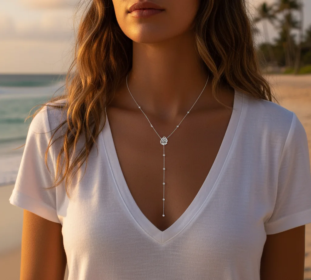 Collier cravate "Nahman Breslev" (argenté)