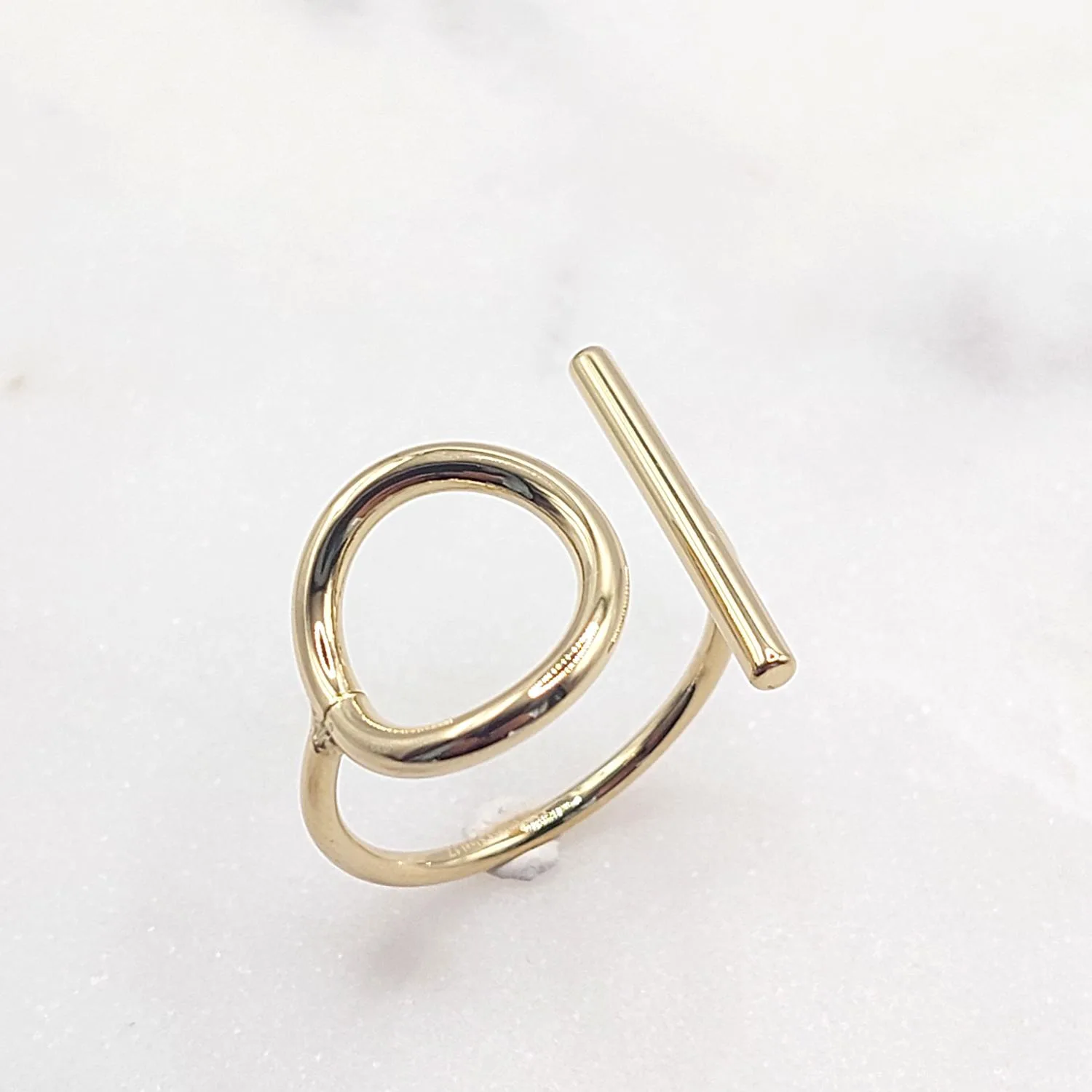 Bague fine design en acier inoxydable doré