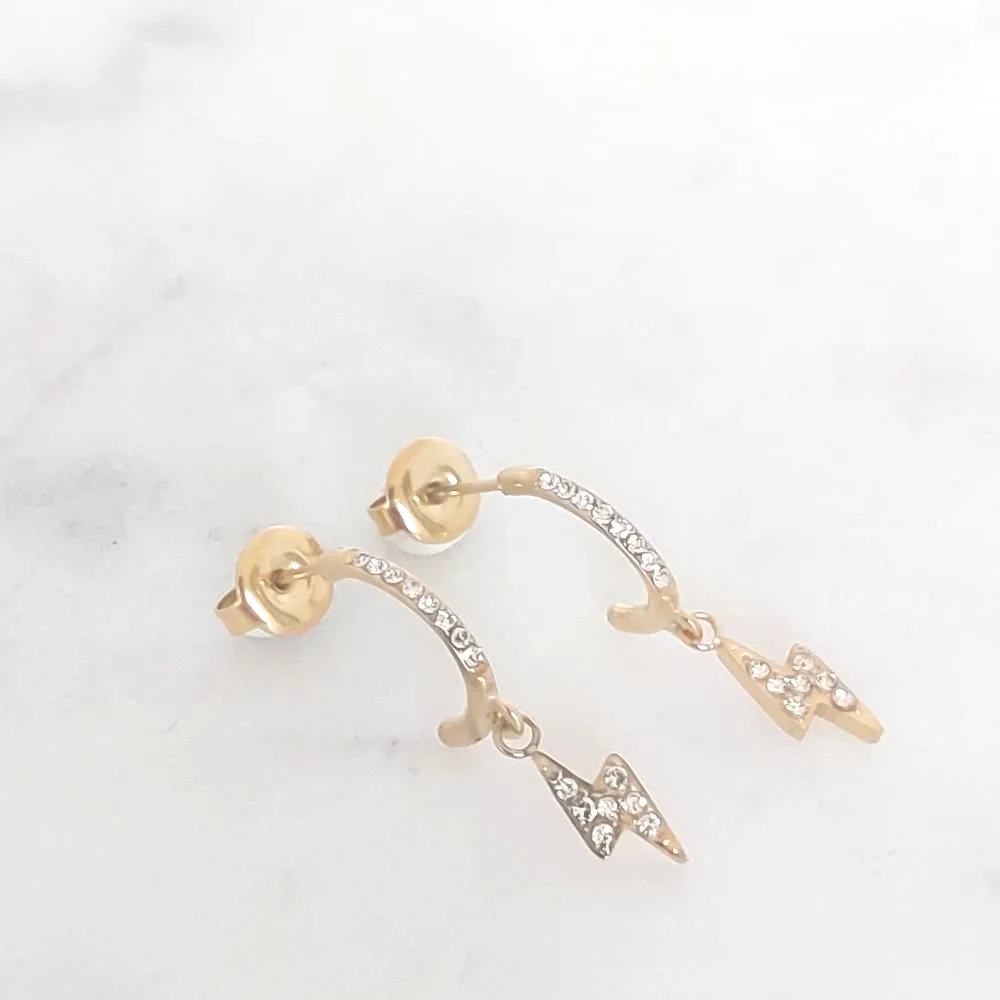 Boucles d'oreilles éclair avec brillants (doré)