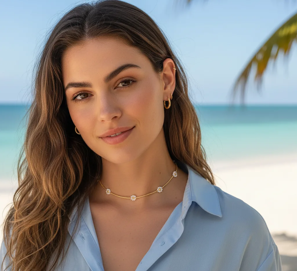 Collier Fleura Blanca (doré)