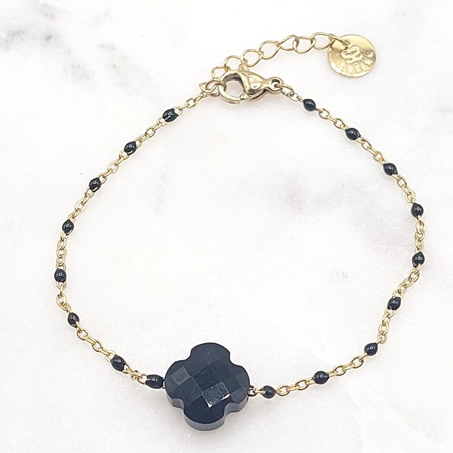 Bracelet trèfle (noir)