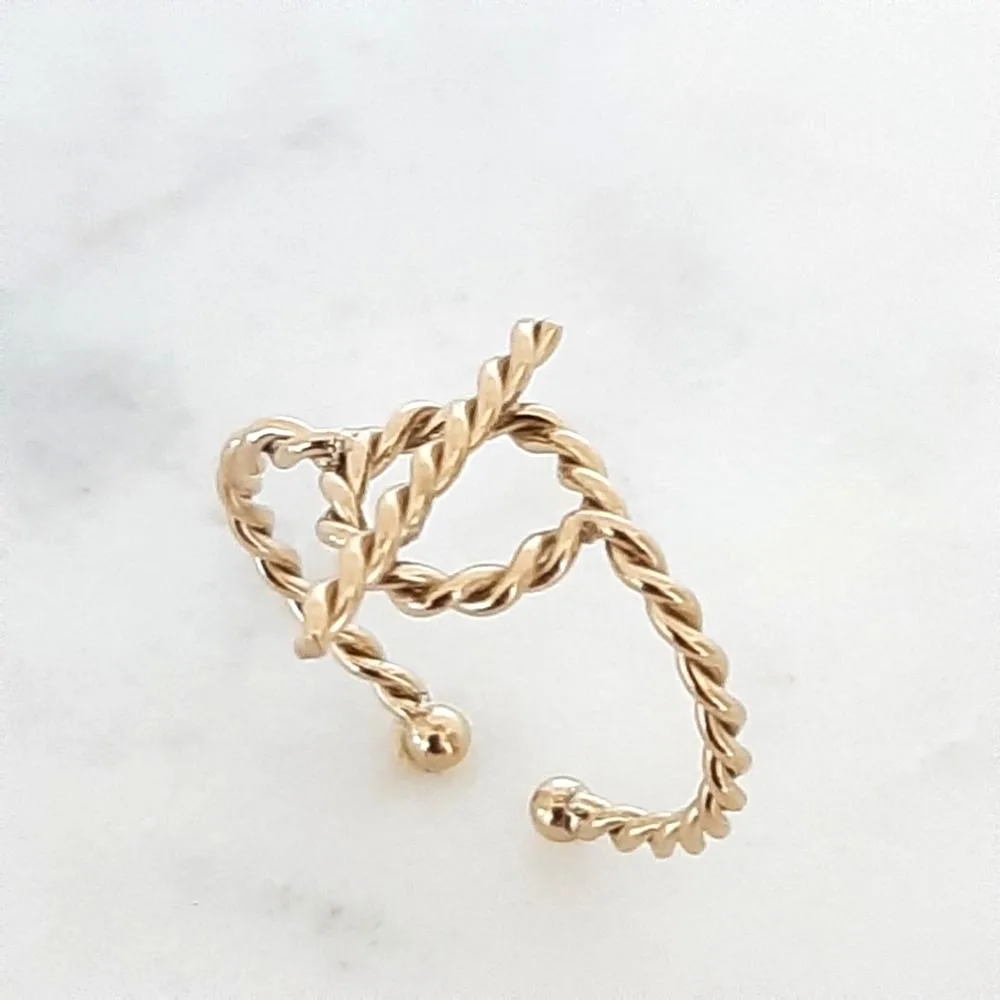Bague ajustable torsadée dorée MILE MILA