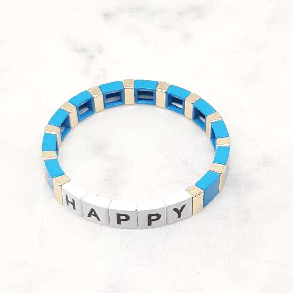 Bracelet élastique "HAPPY"