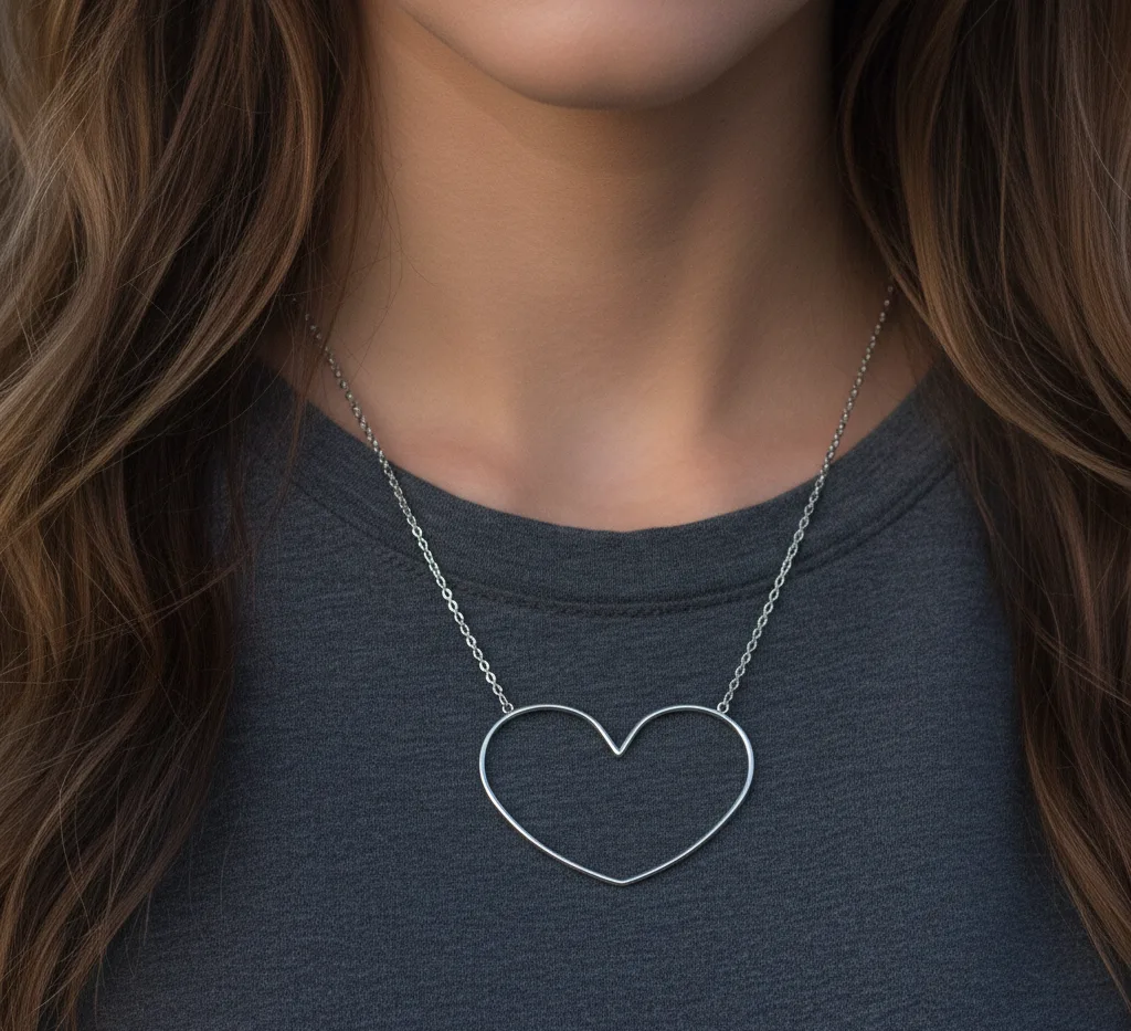 Collier cœur (argenté)