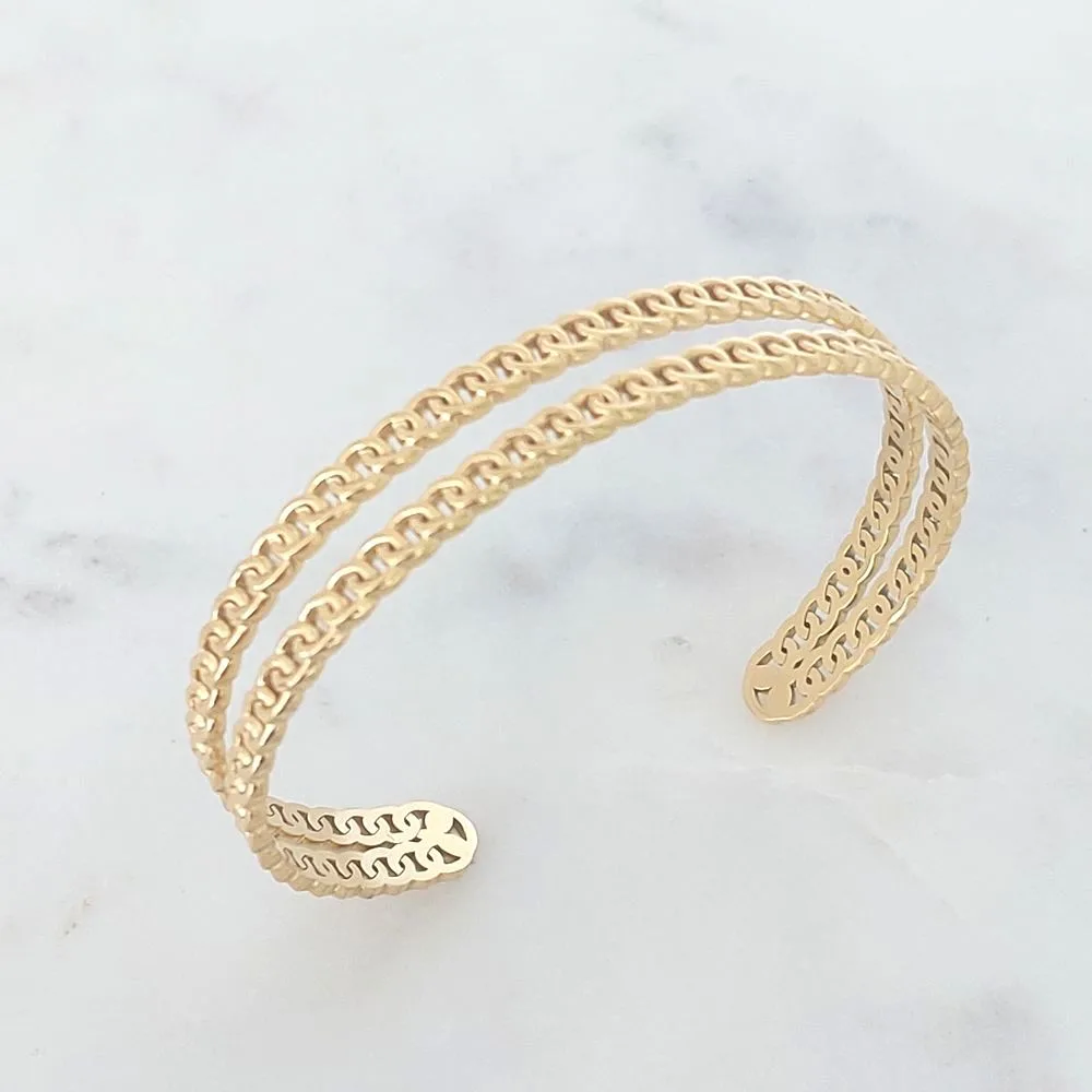 Bracelet jonc double rang (doré)