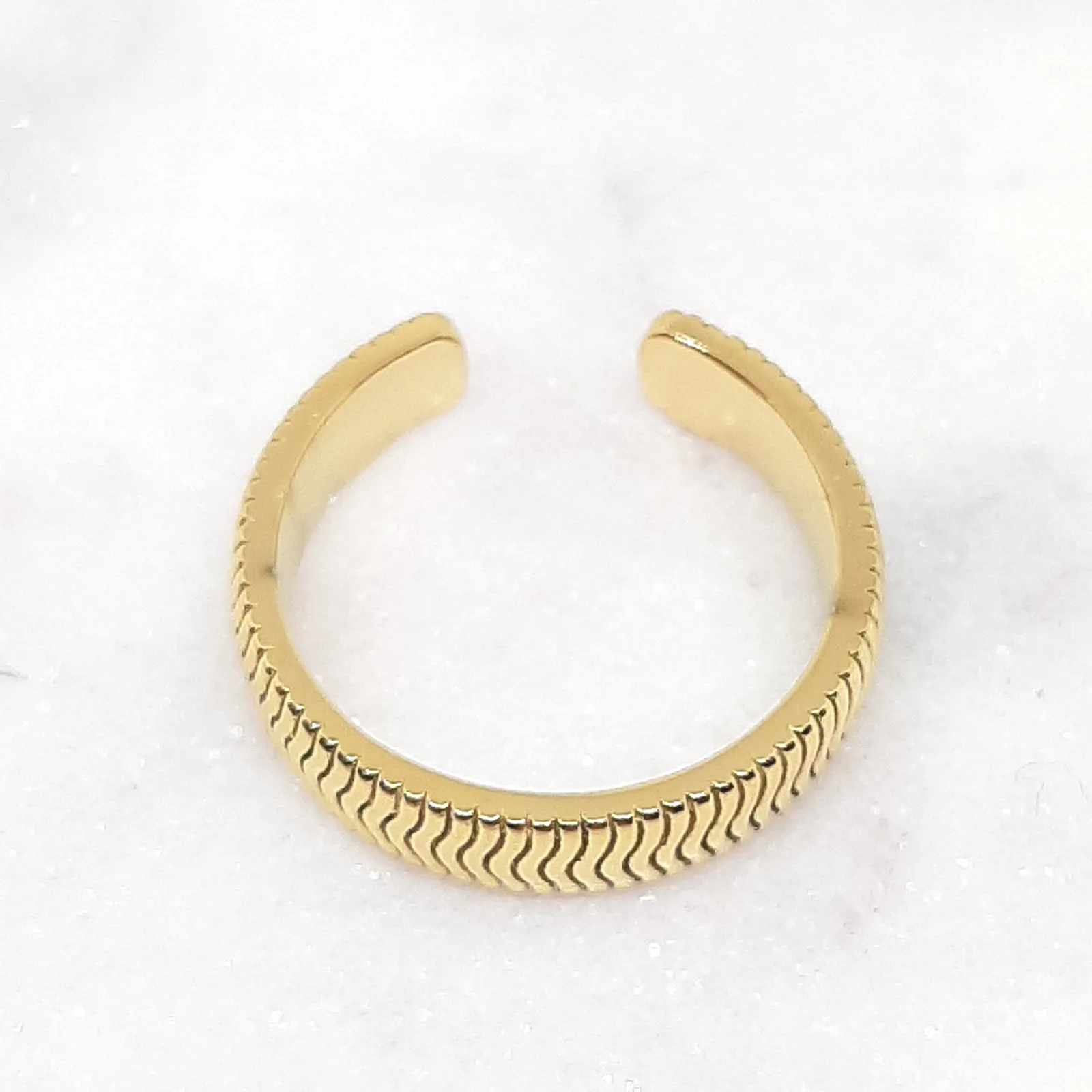 Bague jonc dorée en acier inoxydable MILE MILA