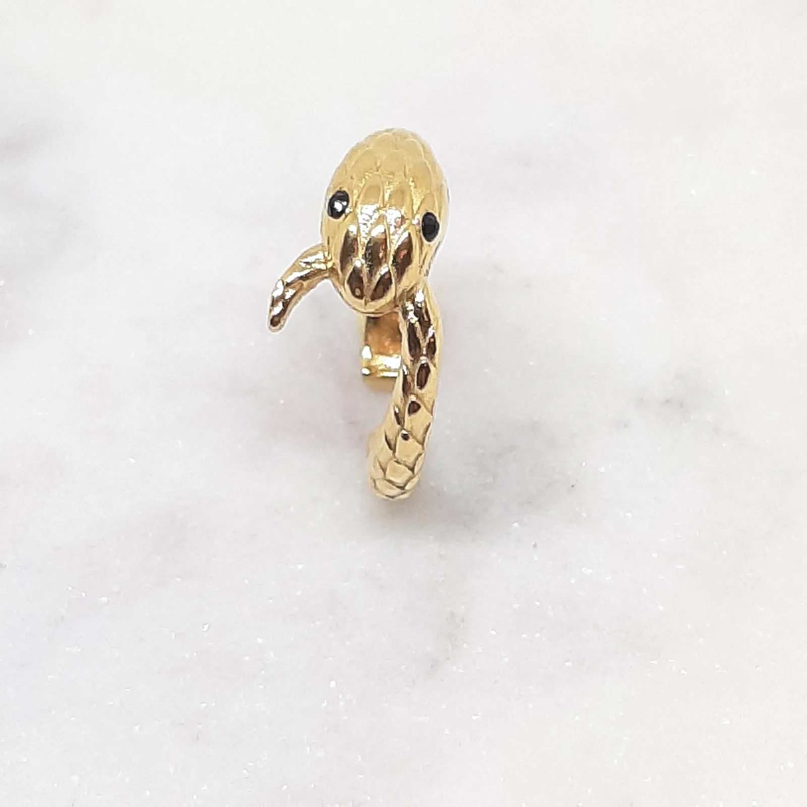 Bague serpent dorée ajustable