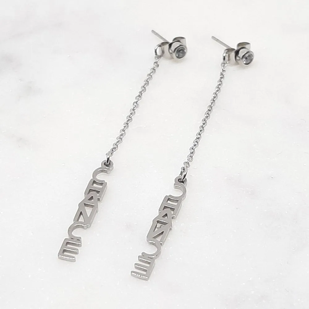 Boucles d'oreilles pendantes "Chance" (argent)