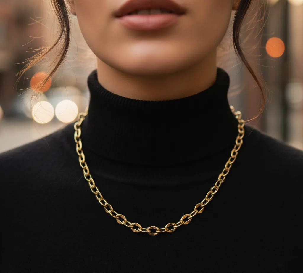 Collier grain de café (doré)
