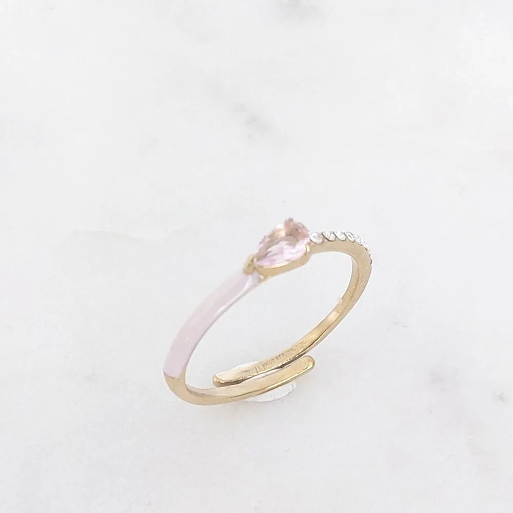 Bague fine rose en acier inoxydable