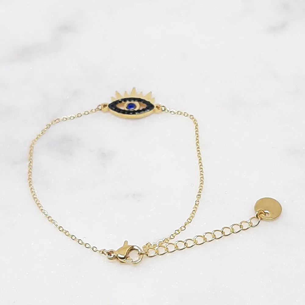 Bracelet fin avec pendentif oeil