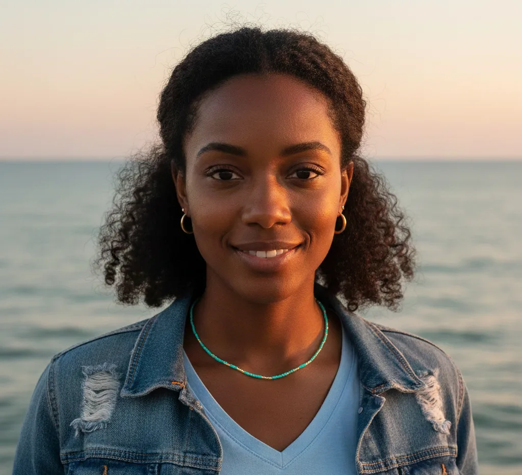 Collier perles fines (turquoise et doré)