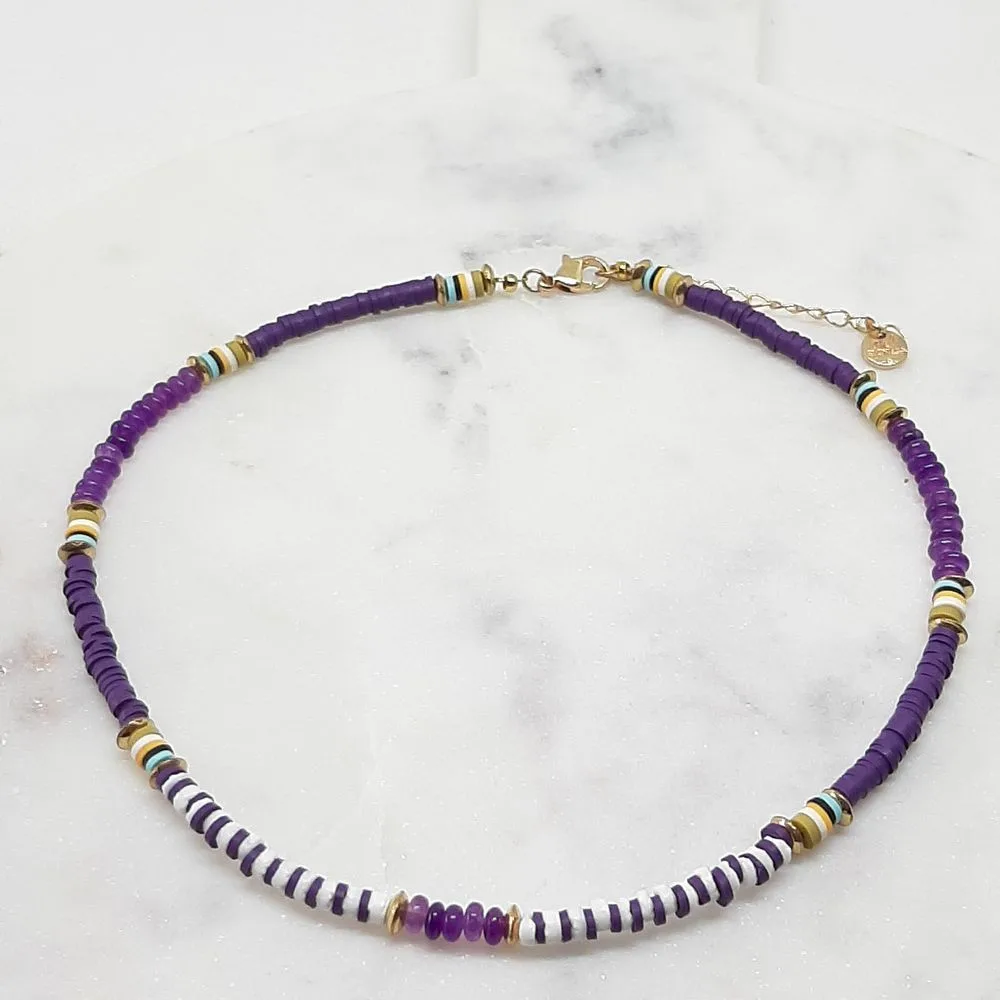 Collier surfeur (mauve)