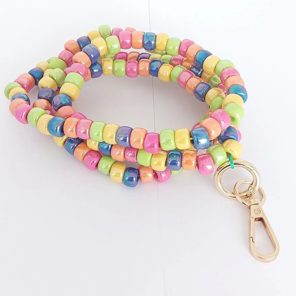 Collier téléphone perle multicolore