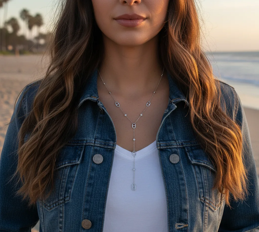 Collier cravate Dona (argenté)