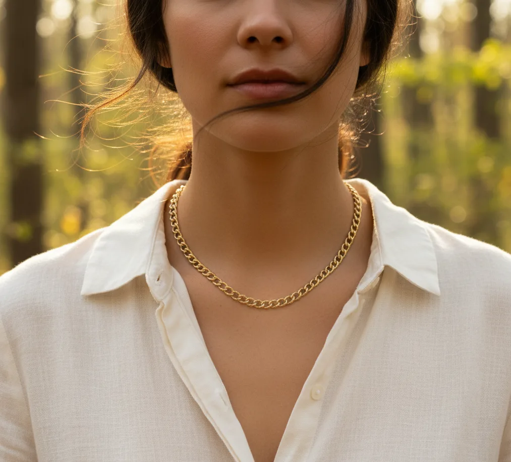 Collier maillons ronds (doré)